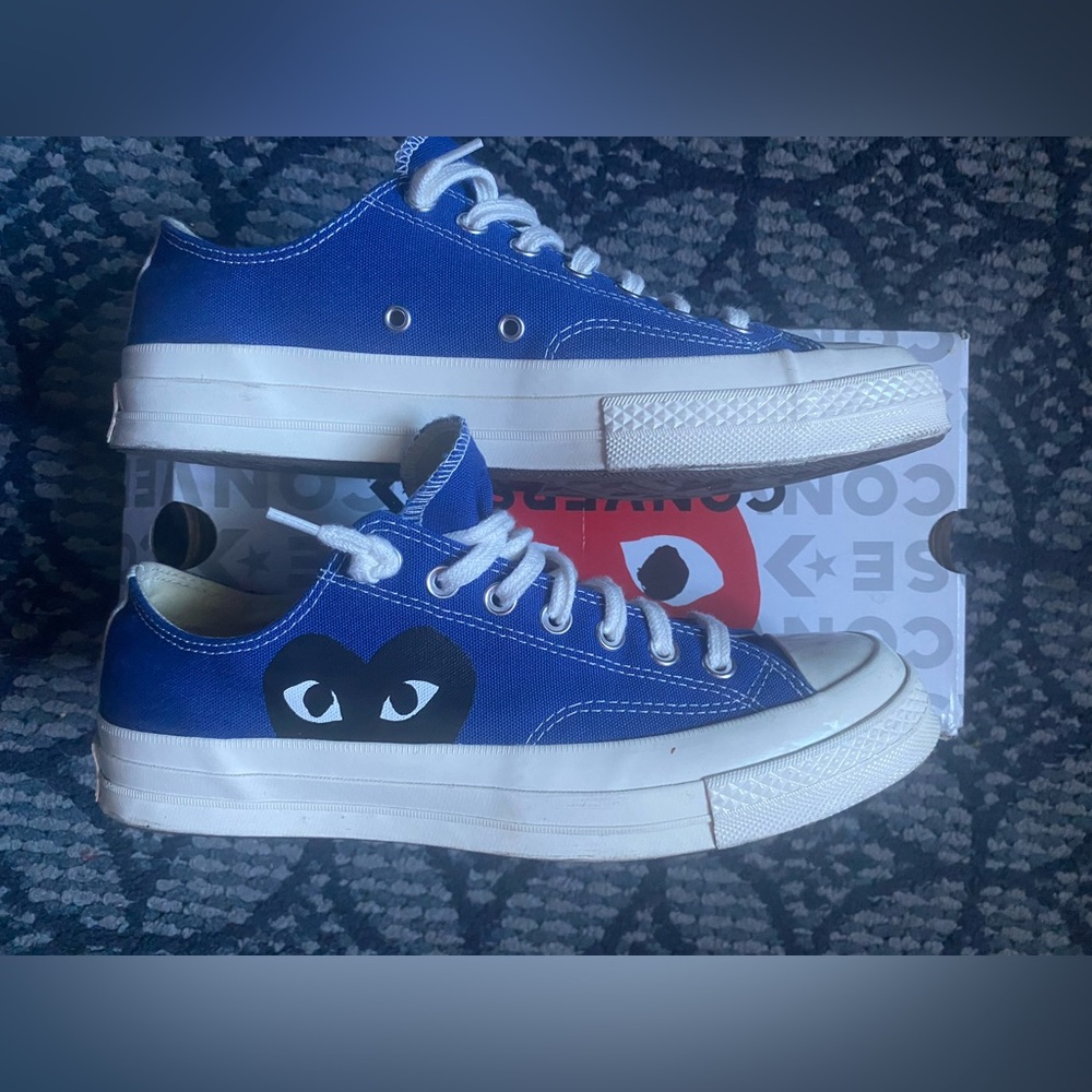 Converse Blue Sneakers with Heart Design